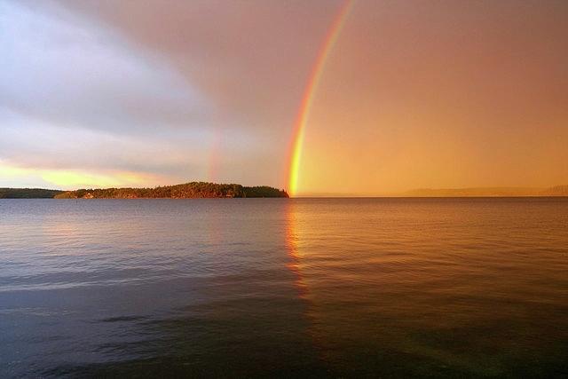 San Juan Islands Washington Rainbow 2013 Photograph by Leizel Grant
