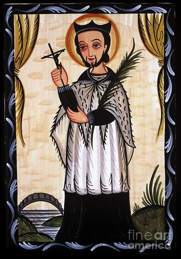 San Juan Nepomuceno - St. John Nepomucene - AONEP Painting by Br Arturo Olivas OFS