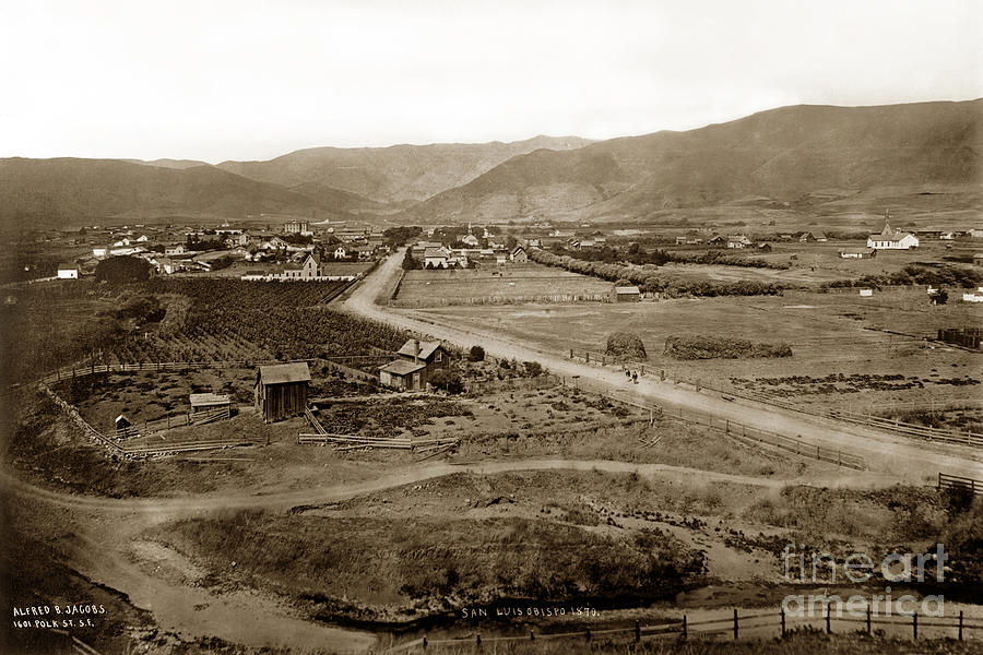 San Luis Obispo Photograph - San Luis Obispo California by Carleton E. Watkins 1876 by Monterey County Historical Society