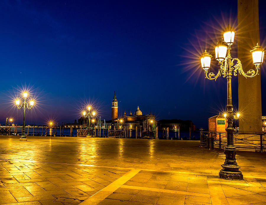 San Marco Square in Venice at Sunrise Photograph by Lev Kaytsner