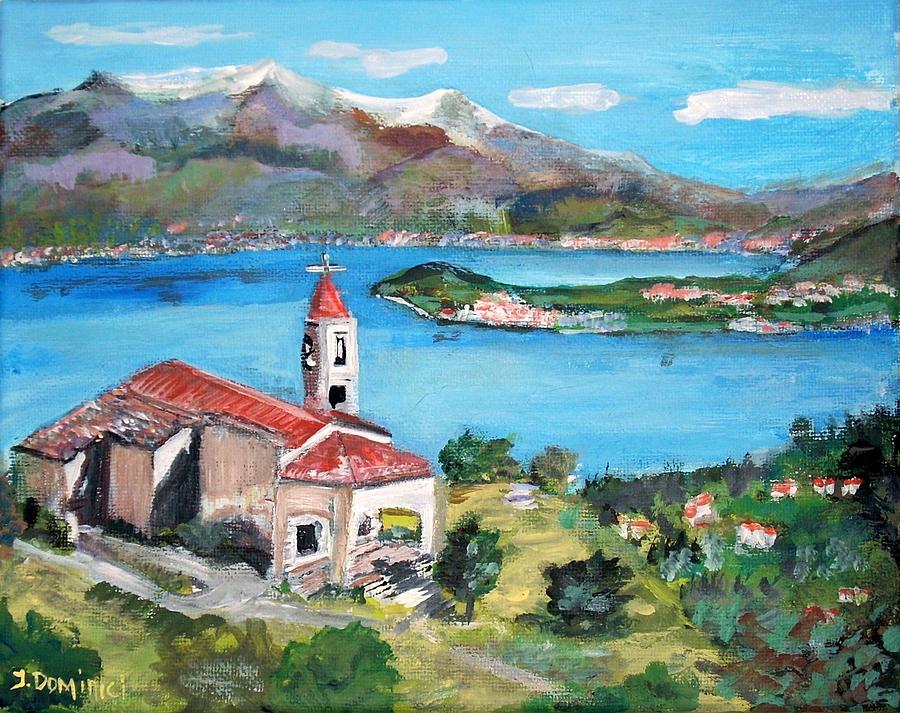 Landscape Painting - San Martino in Lake Como by Teresa Dominici