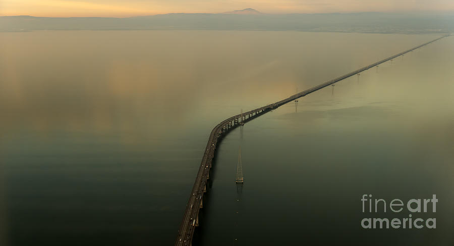 San Mateo Bridge Aerial Photo Photograph by David Oppenheimer