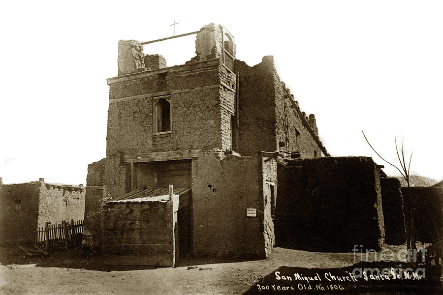 Santa Fe Photograph - San Miguel Church, Santa Fe, New Mexico by Monterey County Historical Society