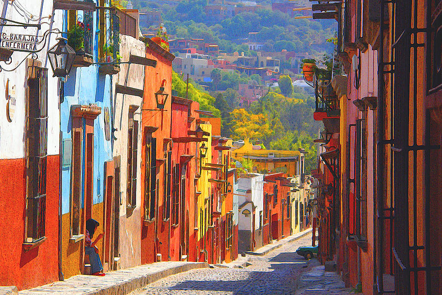 San Miguel de Allende Street Scene Photograph by Richard Copeland - Pixels