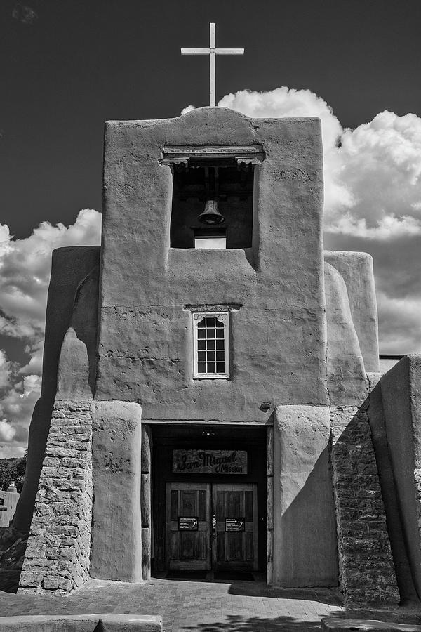 San Miguel Mission Black And White Photograph by Garry Gay