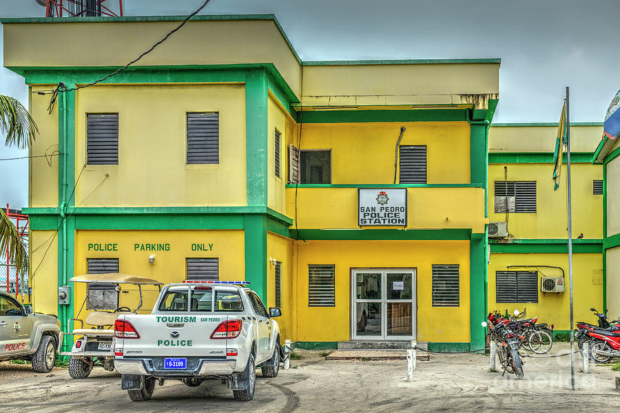 San Pedro Belize Police Station Photograph by David Zanzinger