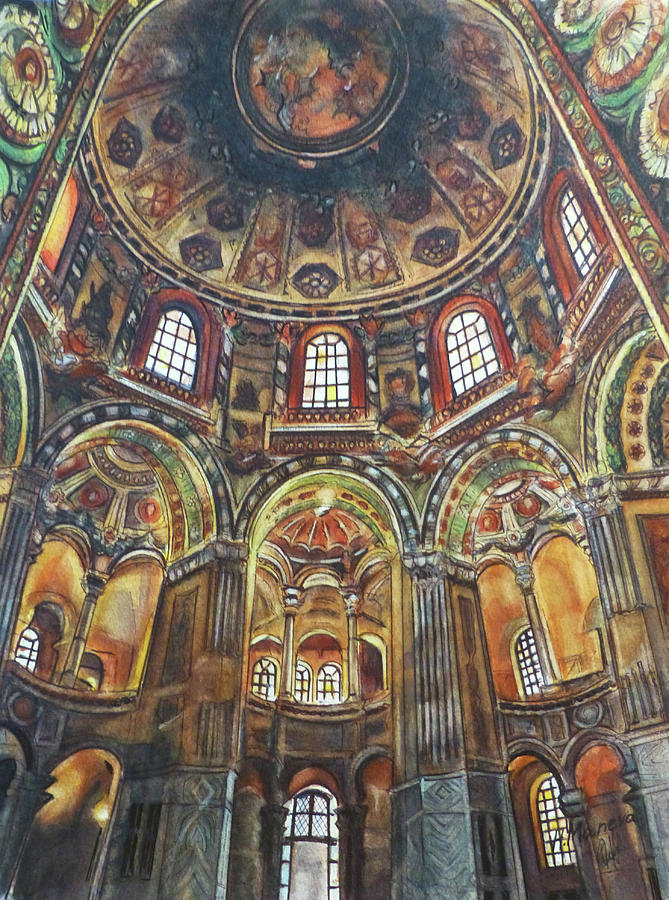 San Vitale, Ravenna Painting by Henrieta Maneva