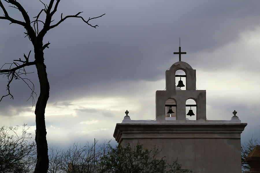 San Xavier Bell Tower 5 Photograph by Mary Bedy
