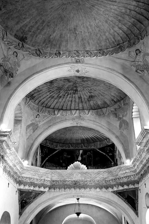 San Xavier Ceiling 1 BW Photograph by Mary Bedy