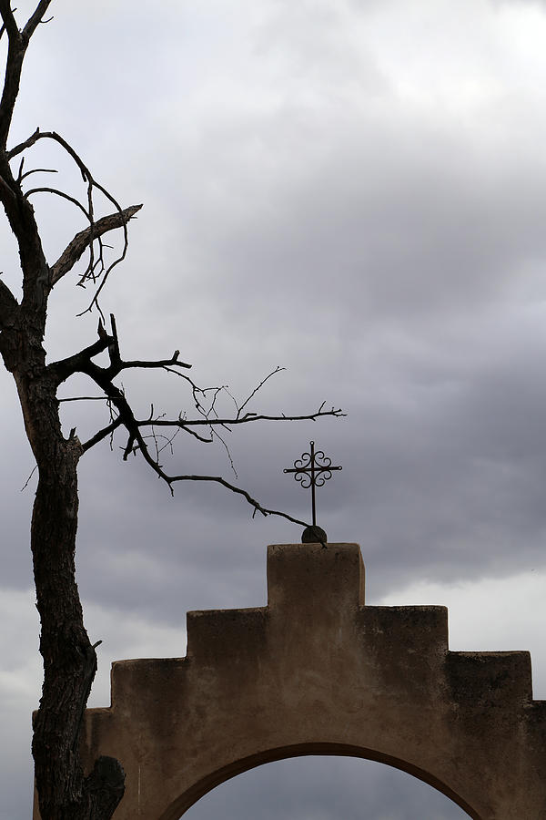 San Xavier Cross at Dusk Photograph by Mary Bedy