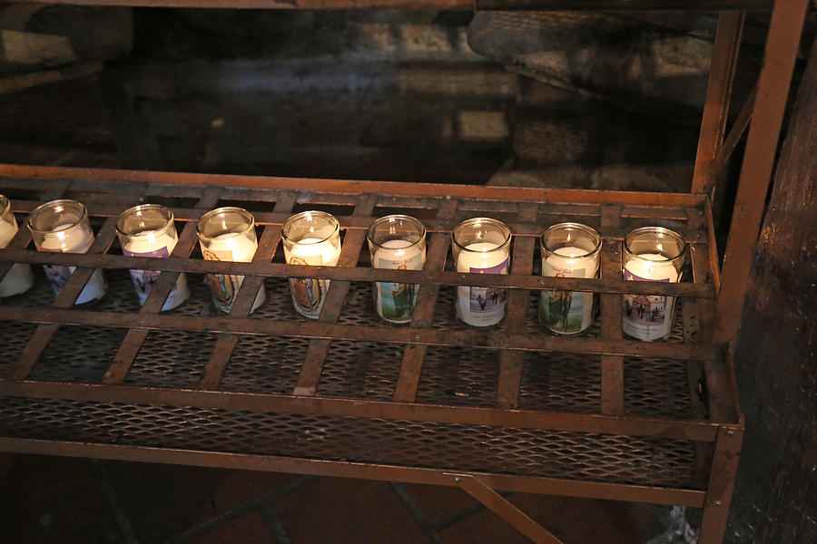 San Xavier Votive Candles Photograph by Mary Bedy
