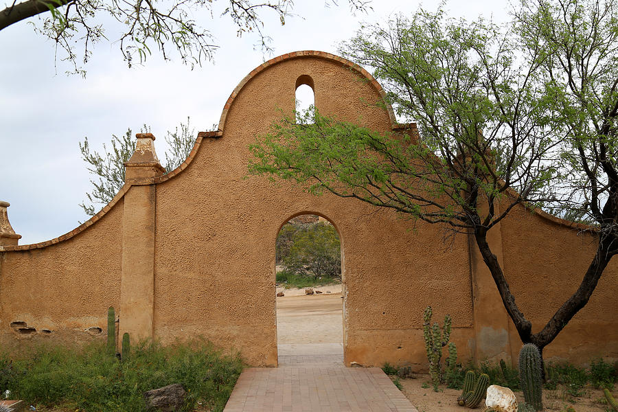 San Xavier Walkway Arch Photograph by Mary Bedy