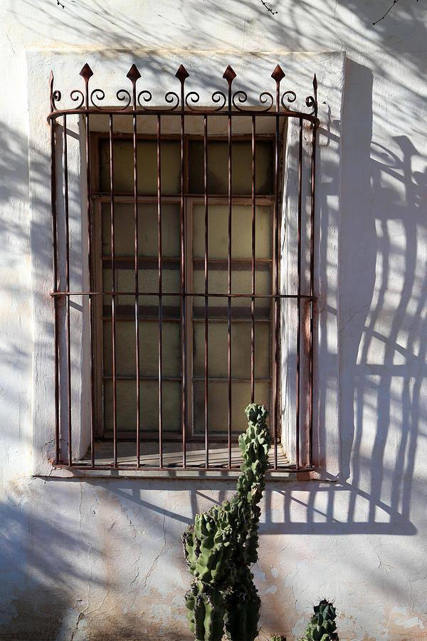 San Xavier Window and Shadows 2 Photograph by Mary Bedy
