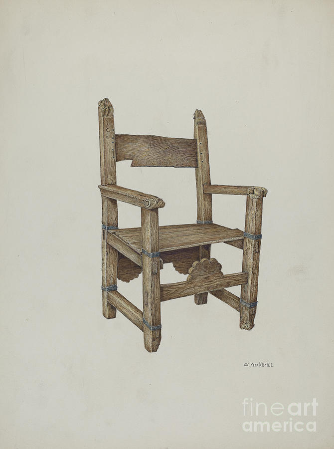 Sanctuary Chair Drawing by William Kieckhofel