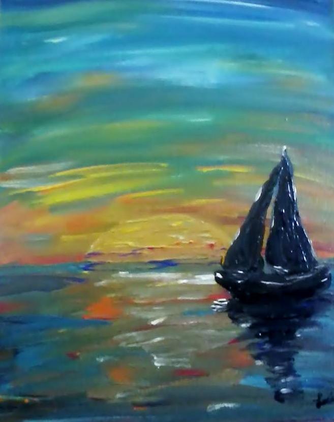 Boat Painting - Sanctuary by Lori Lee