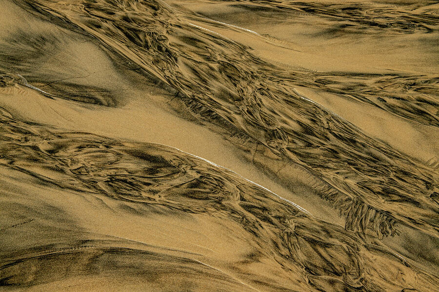 Nature Photograph - Sand And Water Abstract by Bill Gallagher