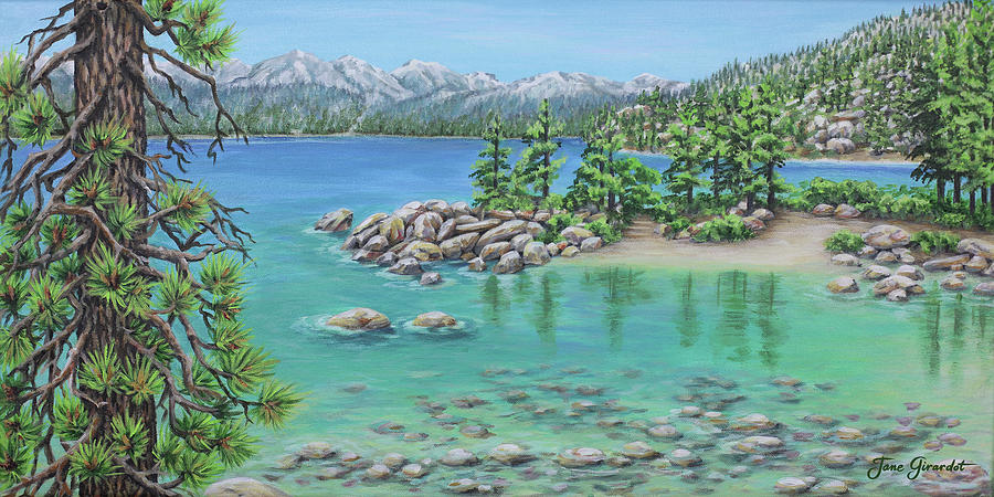Sand Beach Lake Tahoe Painting by Jane Girardot