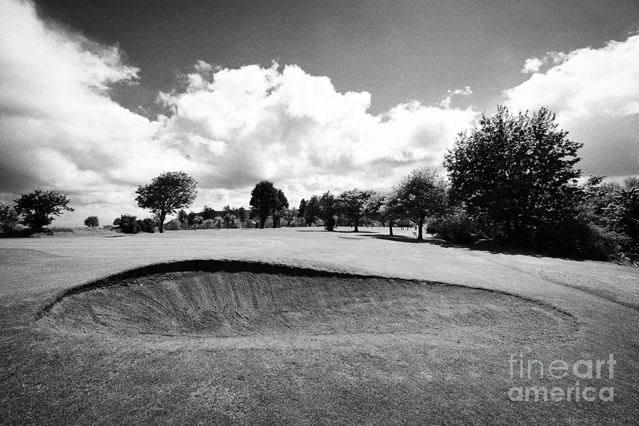 Golf Photograph - sand bunker at Cushendall golf club County Antrim Northern Ireland UK by Joe Fox