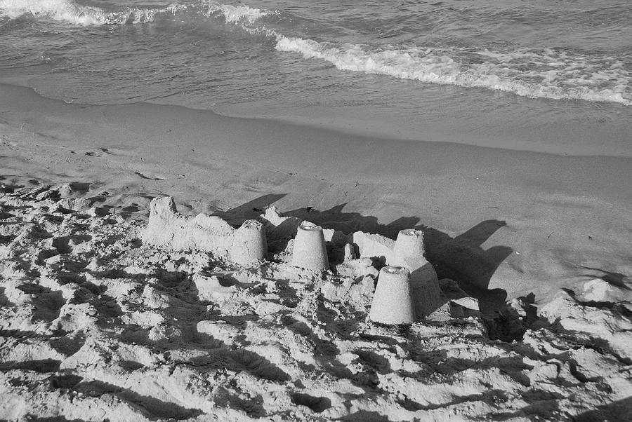 Black And White Photograph - Sand Castles By The Shore by Rob Hans