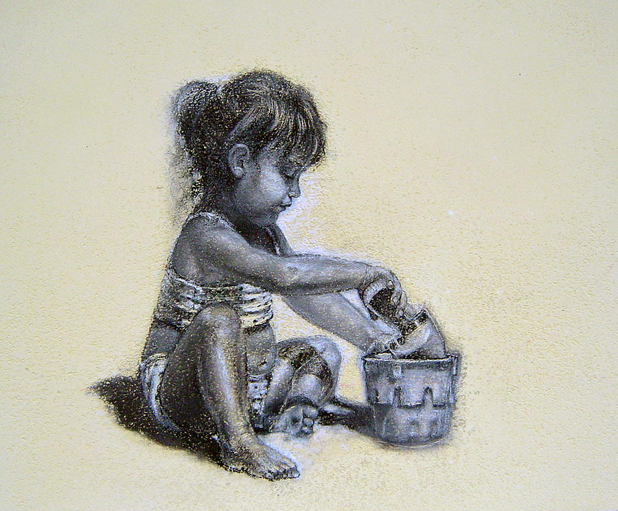 Long Island Drawing - Sand Castles by James Berger Long Island Drawing - Sand Castles by James Berger