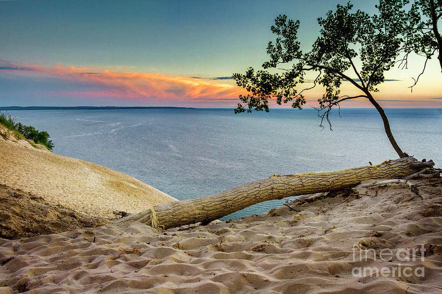 Sand Dune Sunset Over Lake Michigan I Photograph by Karen Jorstad