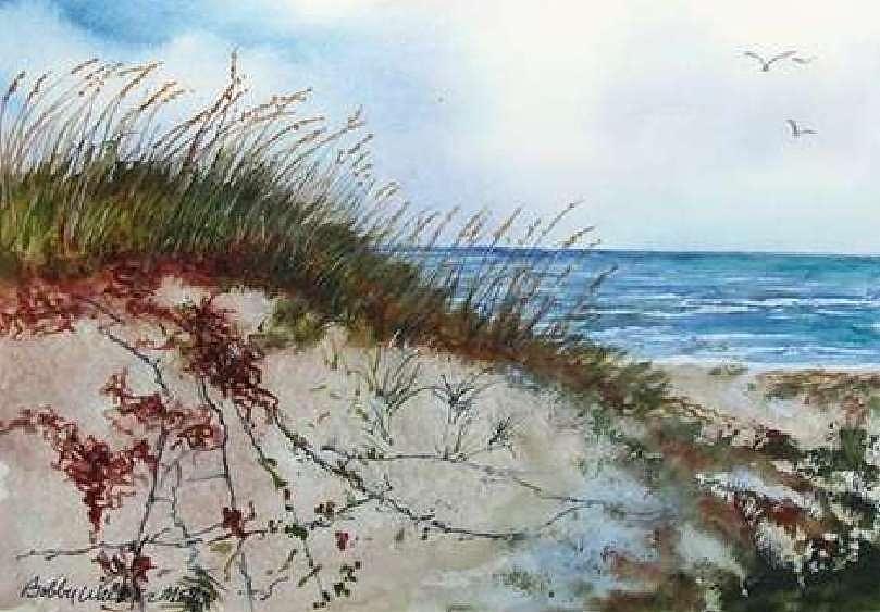 Sand Dunes and Sea Oats Painting by Bobby Walters