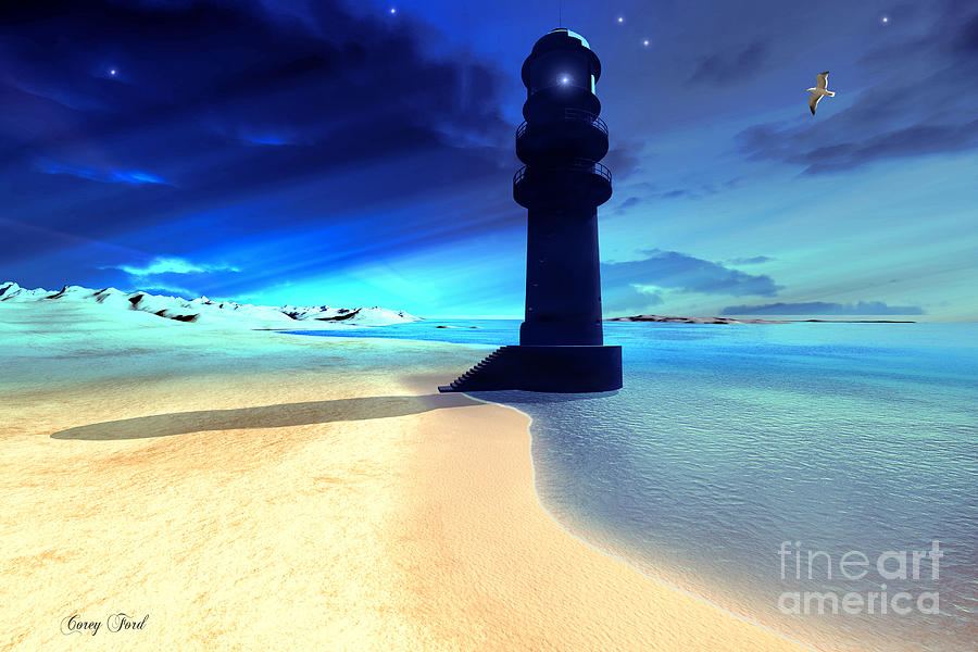 Sand Island Light Painting by Corey Ford