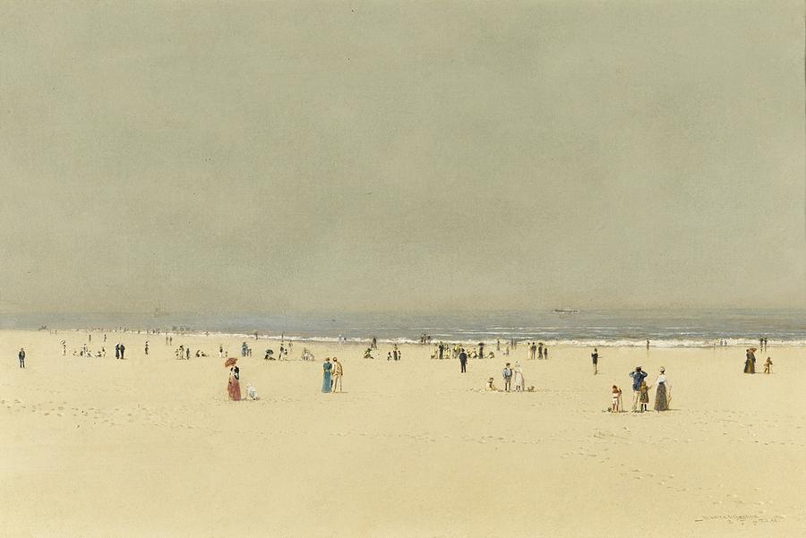 Sand Sea and Sky a Summer Phantasy Painting by John Atkinson Grimshaw