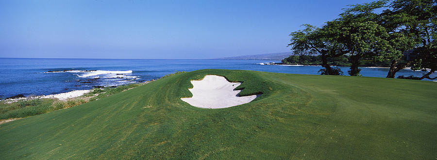 Golf Photograph - Sand Trap In A Golf Course, Manua Kea by Panoramic Images
