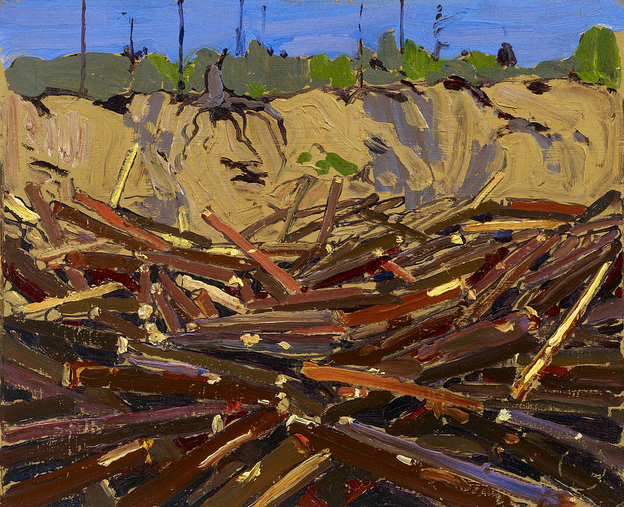 Sandbank with Logs Painting by Tom Thomson
