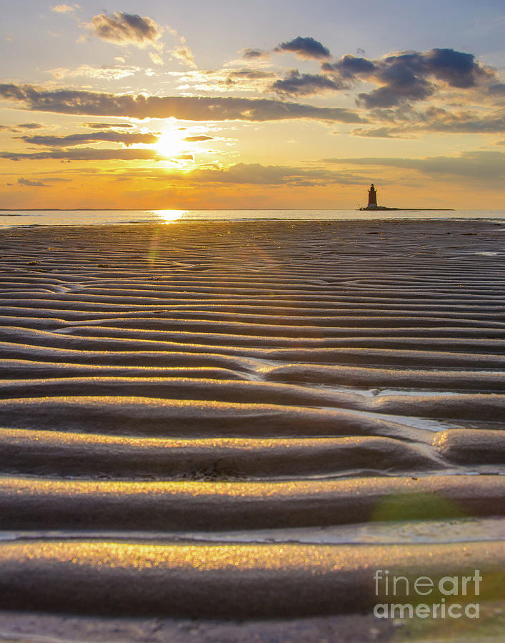 Sandbars and Sunset Coastal Landscape Photograph by PIPA Fine Art - Simply Solid