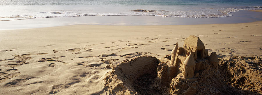 Castle Photograph - Sandcastle On The Beach, Hapuna Beach by Panoramic Images