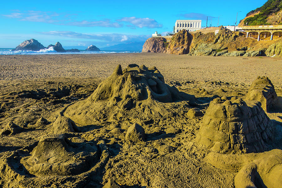 Sandcastles On The Beach Photograph by Garry Gay