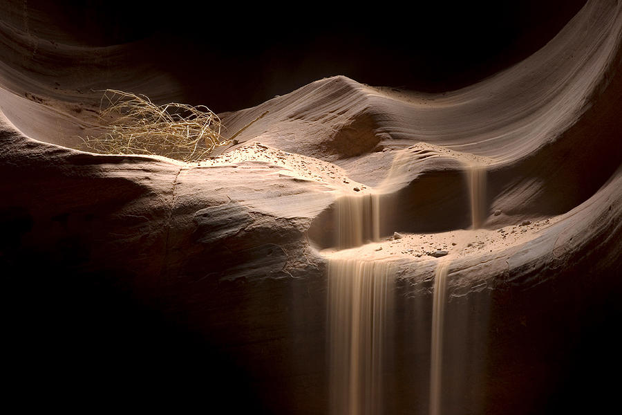 Antelope Canyon Photograph - Sandfall by Mike Irwin