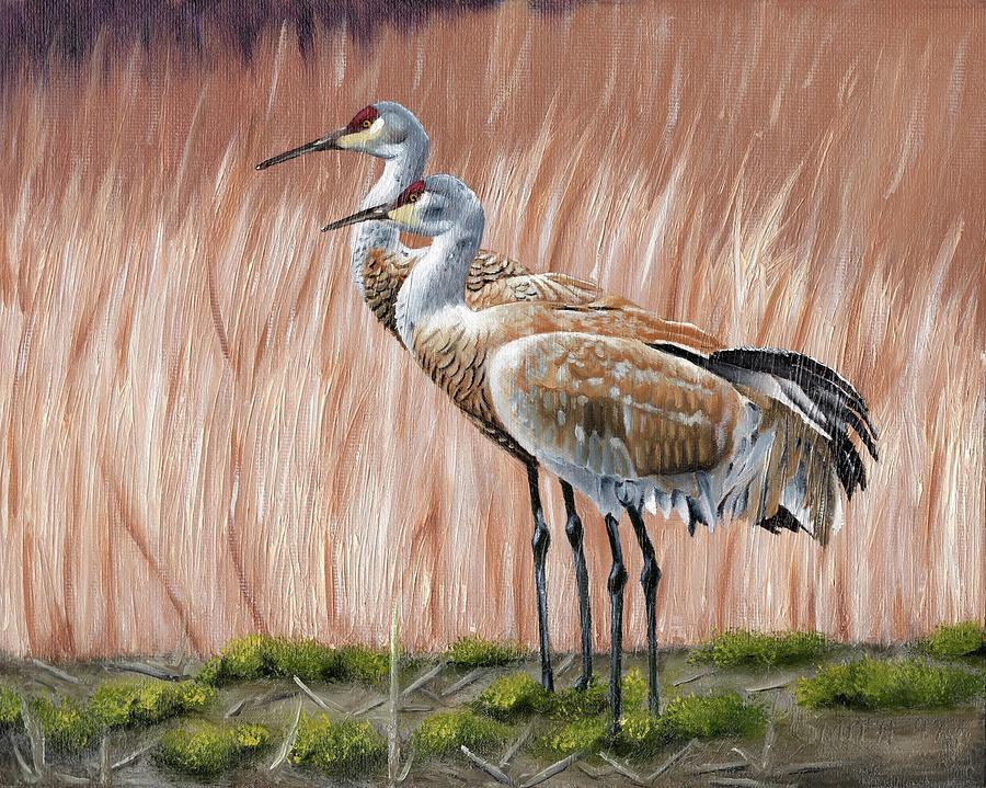 Wildlife Painting - Sandhill Cranes by Daniel Smith