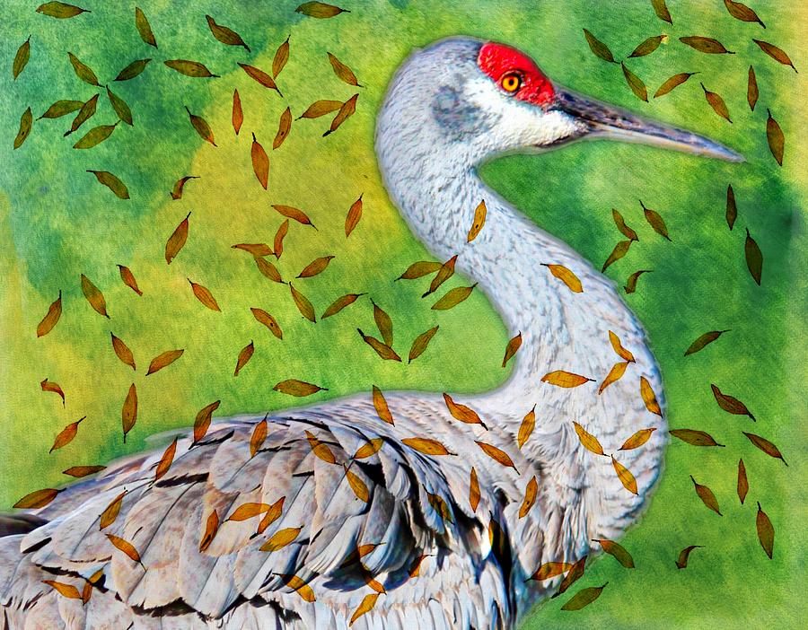 Sandhills Falling Leaves Painting by Barbara Chichester