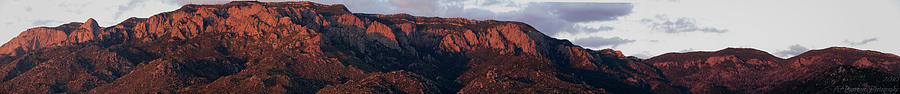 Sandia Sunset Panormaic Photograph by Aaron Burrows