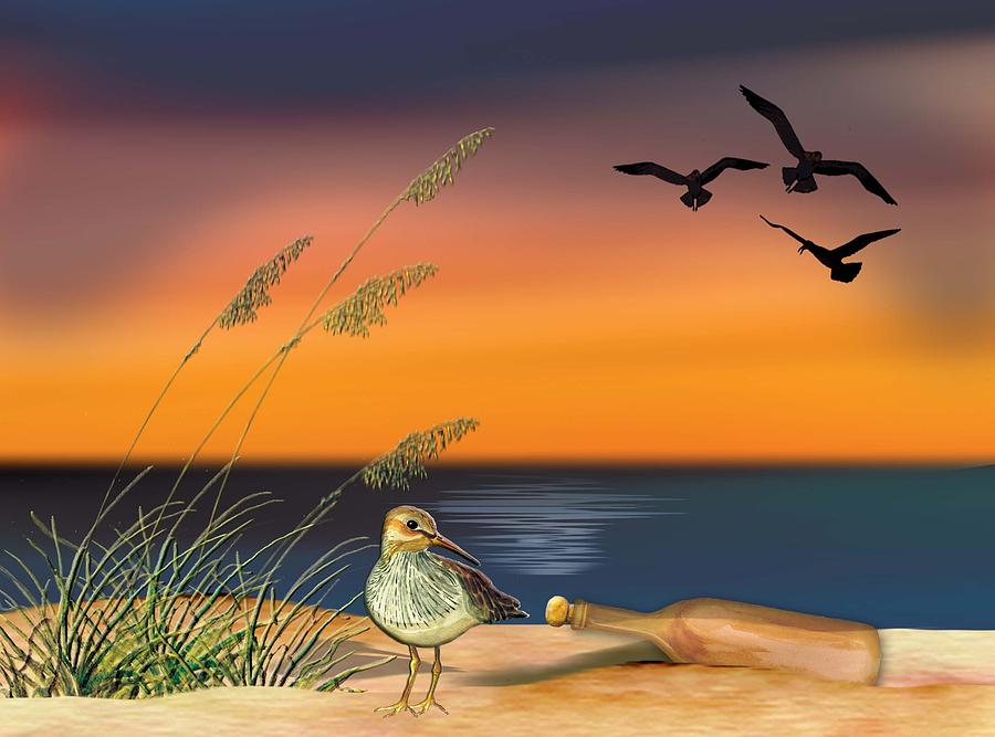 Sandpiper for Angel Painting by Anne Beverley-Stamps