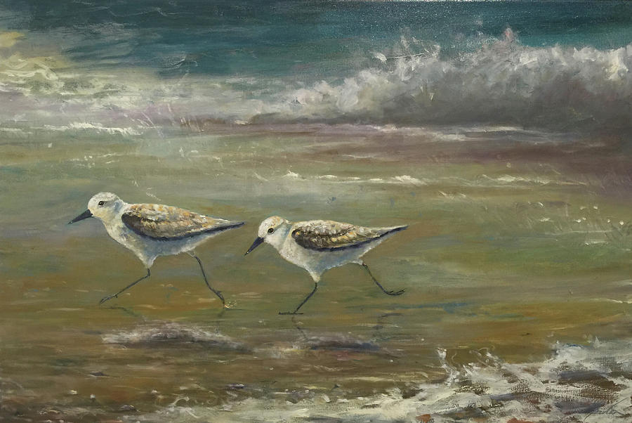 Sandpipers Painting by Brenda Gordon