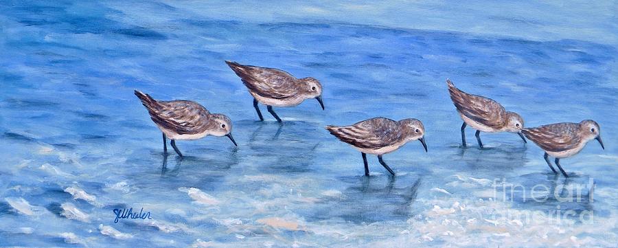 Sandpipers Painting by JoAnn Wheeler