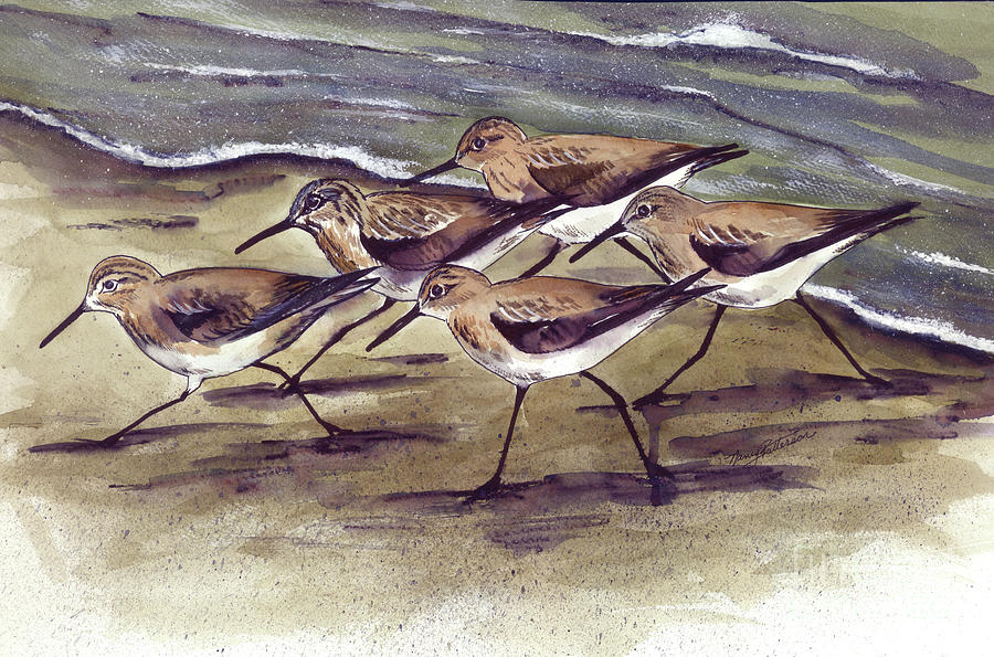 Sandpipers Painting by Nancy Patterson
