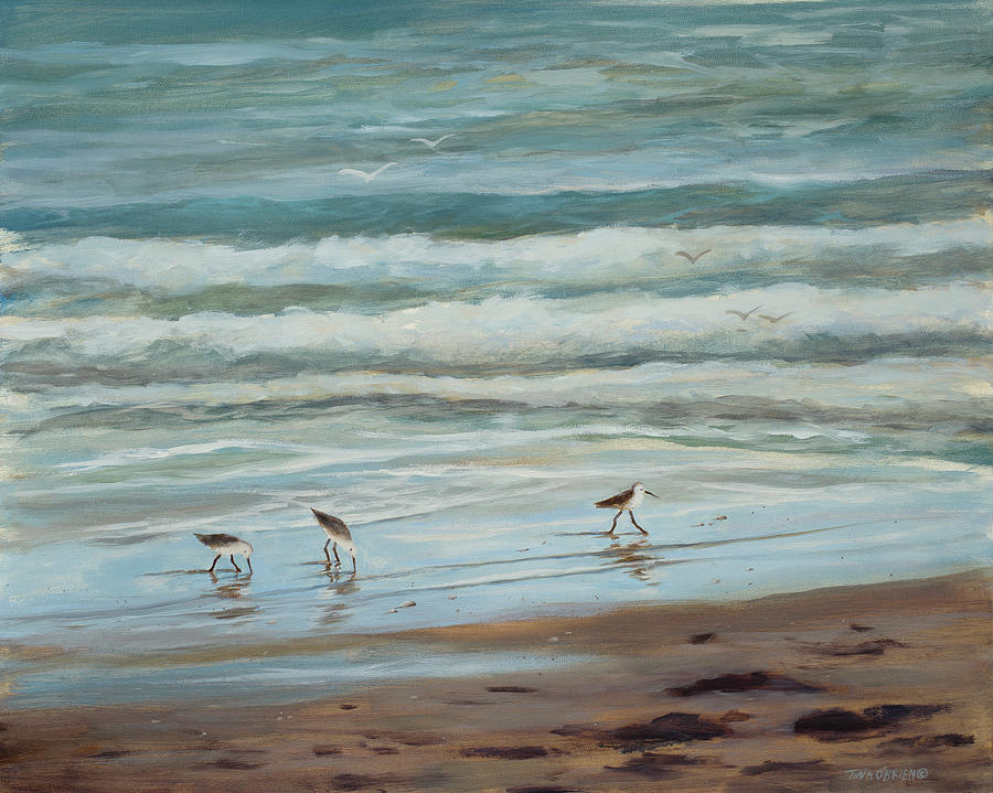 Sandpiper Painting - Sandpipers Vl by Tina Obrien