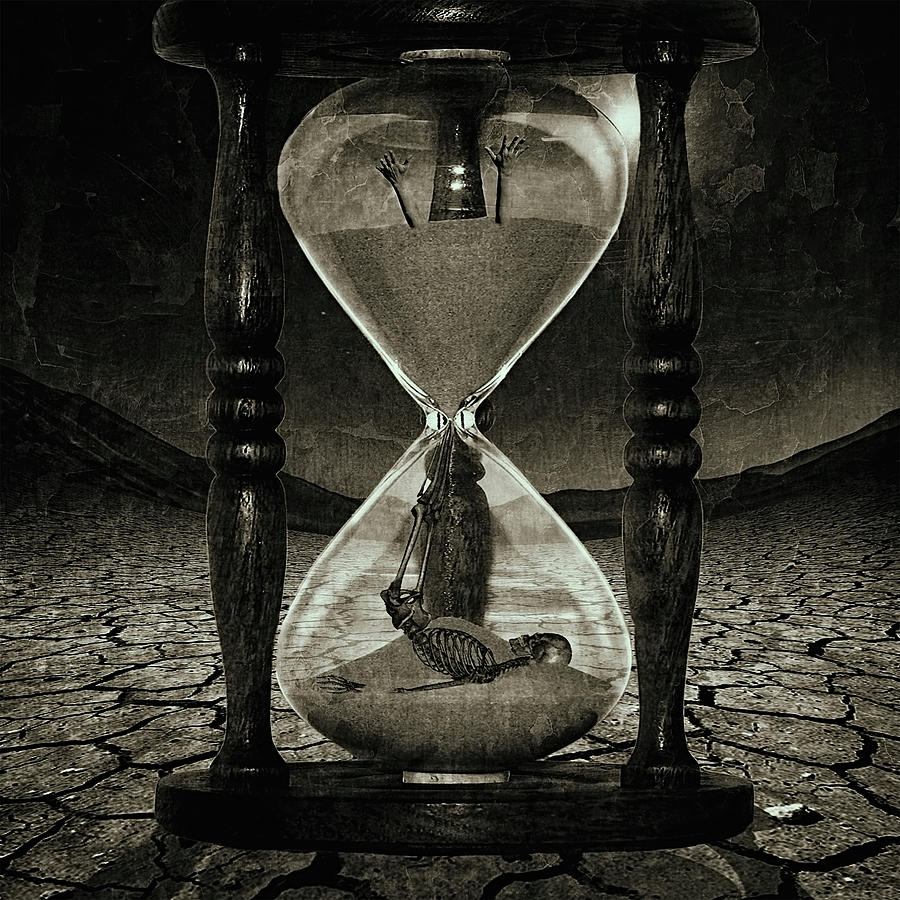 Sands of Time ... Memento Mori - Monochrome Digital Art by Marian Voicu