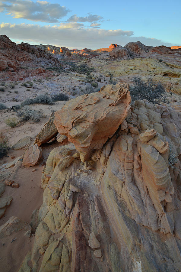 Sandstone after Sunset in Valley of Fire Photograph by Ray Mathis