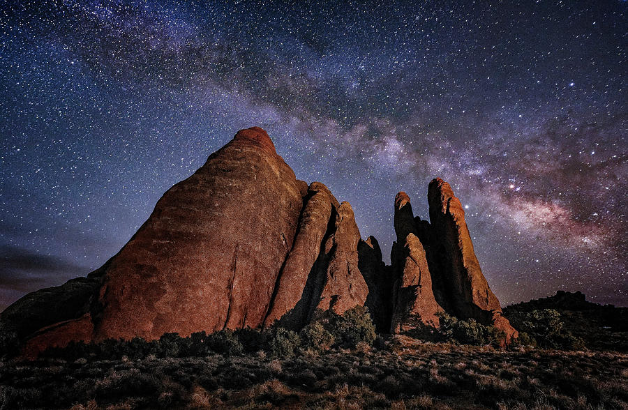 Landscape Photograph - Sandstone and Milky Way by Michael Ash