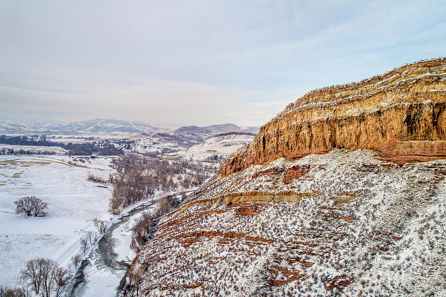Sandstone Cliff And River Aerial View Photograph by Marek Uliasz
