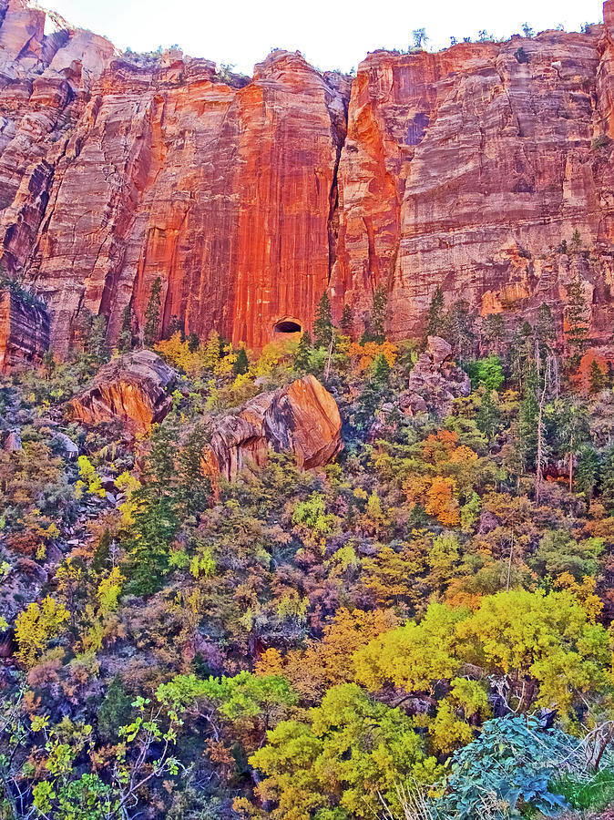 Sandstone Cliffs in Autumn from Highway 89 in Kanab, Utah  Photograph by Ruth Hager
