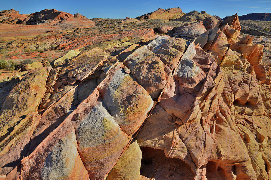 Sandstone Rainbow in Wash 3 of Valley of Fire Photograph by Ray Mathis