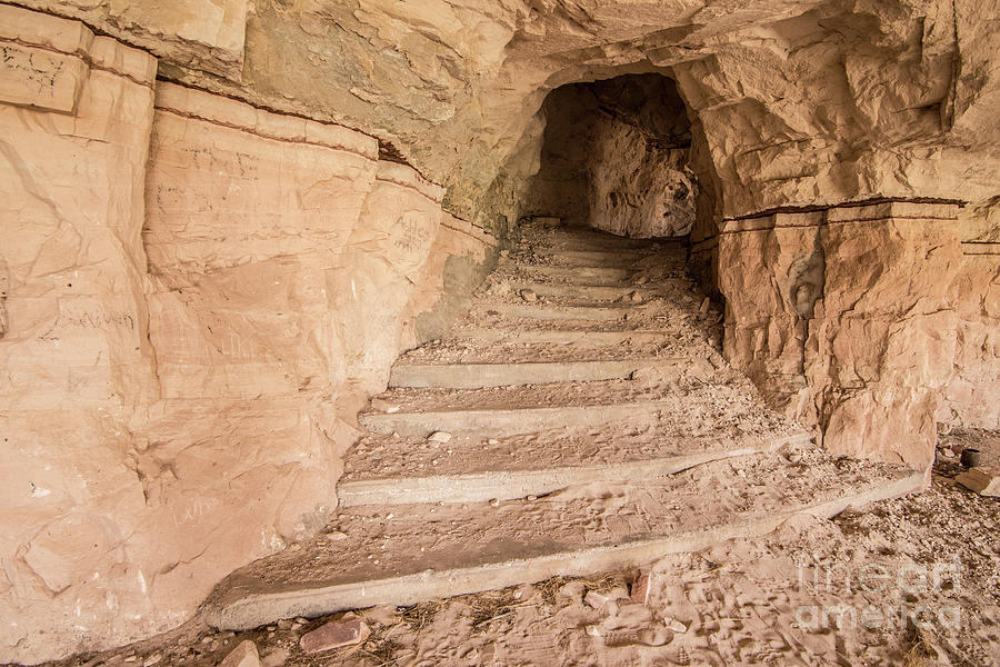 Sandstone Staircase in Abandoned Modern Cliff Dwelling - Utah Photograph by Gary Whitton