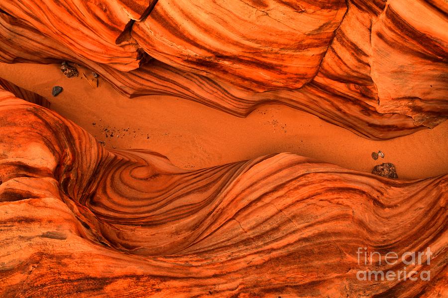 Desert Photograph - Sandstone Swirls At The Valley Of Fire by Adam Jewell
